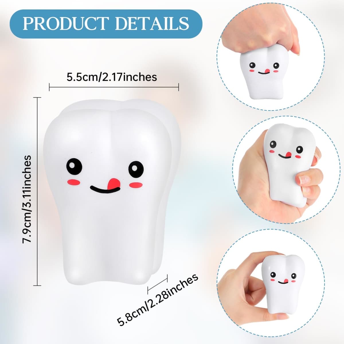Dansydaisy 3 Pcs Dental Hygienist Gifts for Women Men Dental Assistant Gifts Inspirational Dentist Tote 16 oz Dentist Tumbler Teeth Stress Toy for Office Coworker Staff Employees Team(Blue) thumbnail 4
