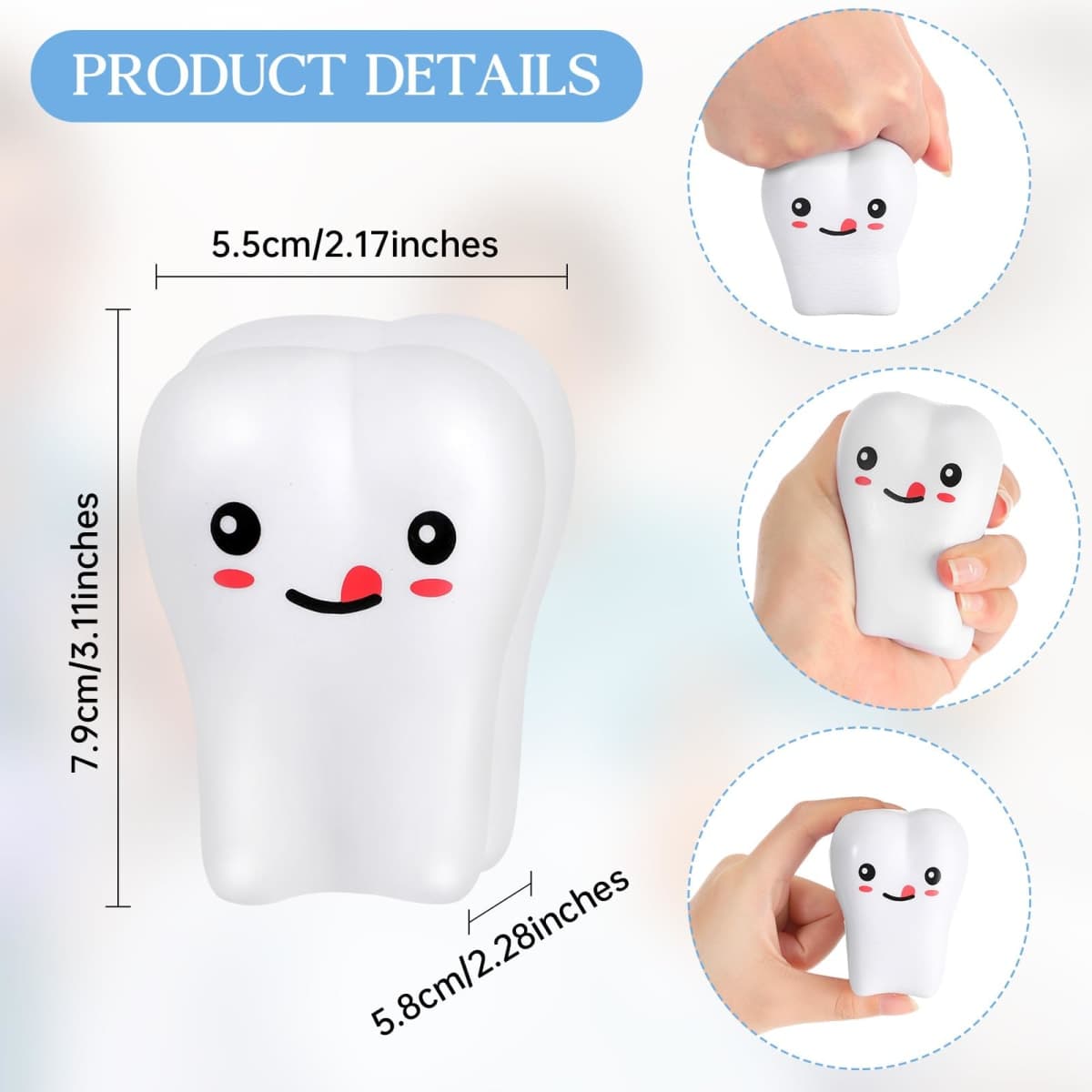 Dansydaisy 3 Pcs Dental Hygienist Gifts for Women Men Dental Assistant Gifts Inspirational Dentist Tote 16 oz Dentist Tumbler Teeth Stress Toy for Office Coworker Staff Employees Team(White) thumbnail 4