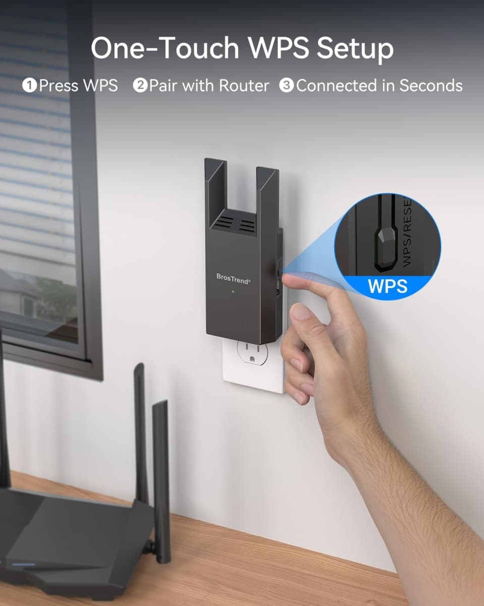 BrosTrend AC1200 WiFi to Ethernet Adapter with Gigabit Port, Universal Wireless Ethernet Adapter Convert LAN to WiFi Dual Band Wireless Bridge for Printer, Smart TV, Game Consoles, Xbox, Starlink etc. thumbnail 5