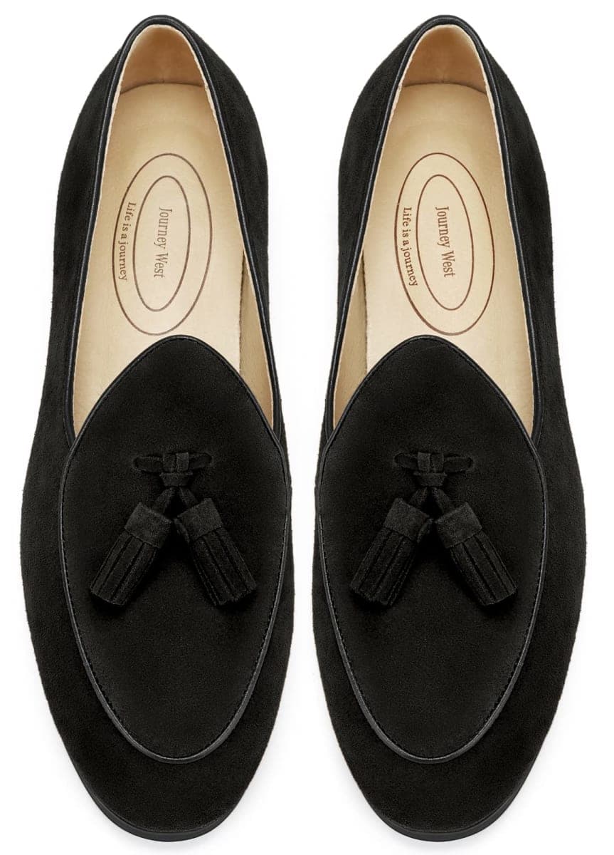 Journey West Men's Vintage Loafers for Men Belgian Loafers Slip-on Loafer Penny Loafer Casual Loafers, Tassel-black, 13 — image 1