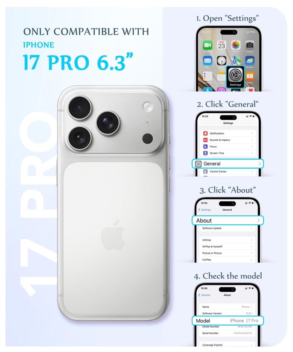 GVIEWIN for iPhone 17 Pro Case Compatible with MagSafe, with Screen Protector [Full Camera Protection] Military-Grade Shockproof Slim Magnetic Marble Phone Case for 17 Pro 6.3", Aurora/Azure Blue thumbnail 2