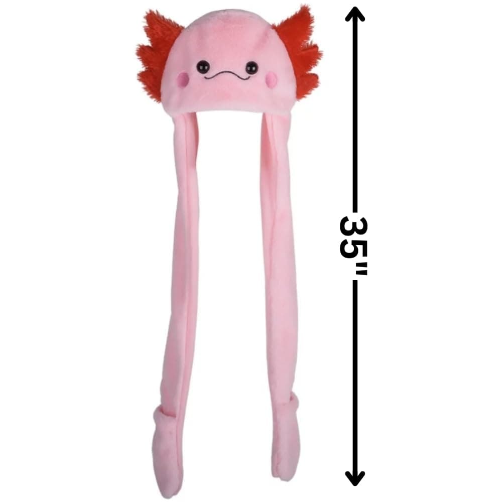 Rhode Island Novelty Axolotl Plush Hoodie Scarf Hat 3.5"-Pink thumbnail 2