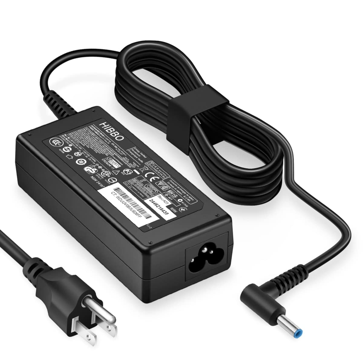 Charger Compatible with HP Laptop Computer 65W 45W Smart Blue Tip