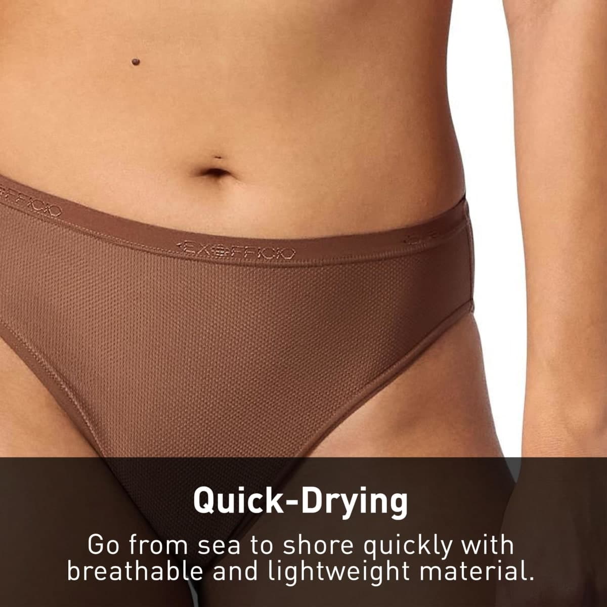 ExOfficio Women's Give-N-Go 2.0 Bikini Cut Brief - Breathable Durable Easy Care Travel Underwear, Cacao, Large thumbnail 5