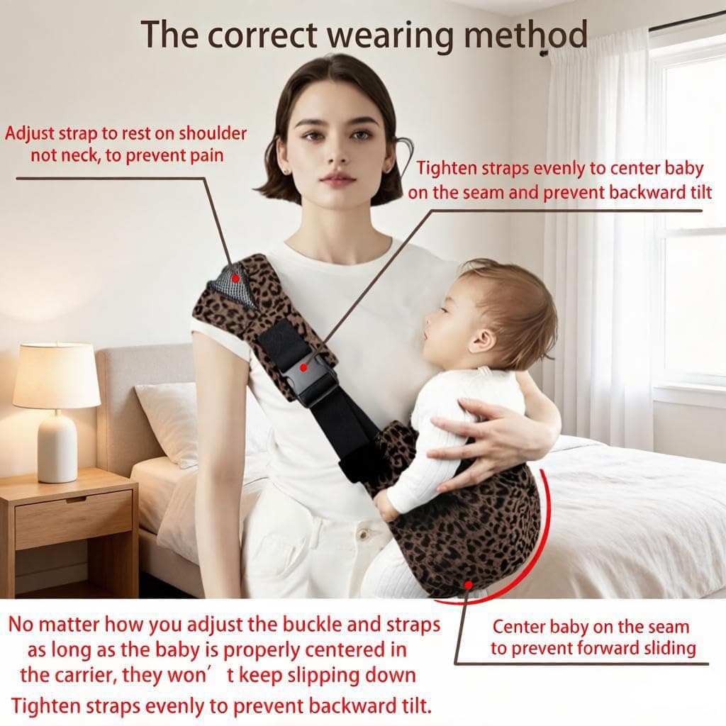 Baby Sling Carrier for Toddler, Baby Sling, Adjustable Front & Back with Non-Slip Hip Seat, Portable Lightweight & Breathable Ergonomic Design, Travel-Friendly Safe Carrier for 10-60 lbs (Black) thumbnail 4