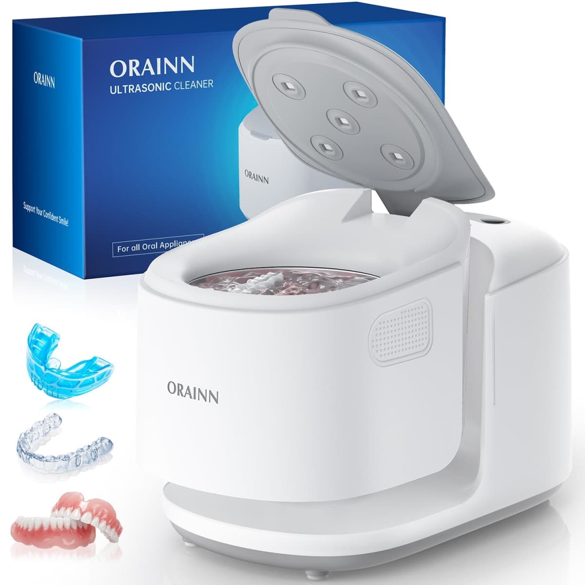 30W Ultrasonic Retainer Cleaner Machine,IPX7 Waterproof Dental Cleaning Pod,