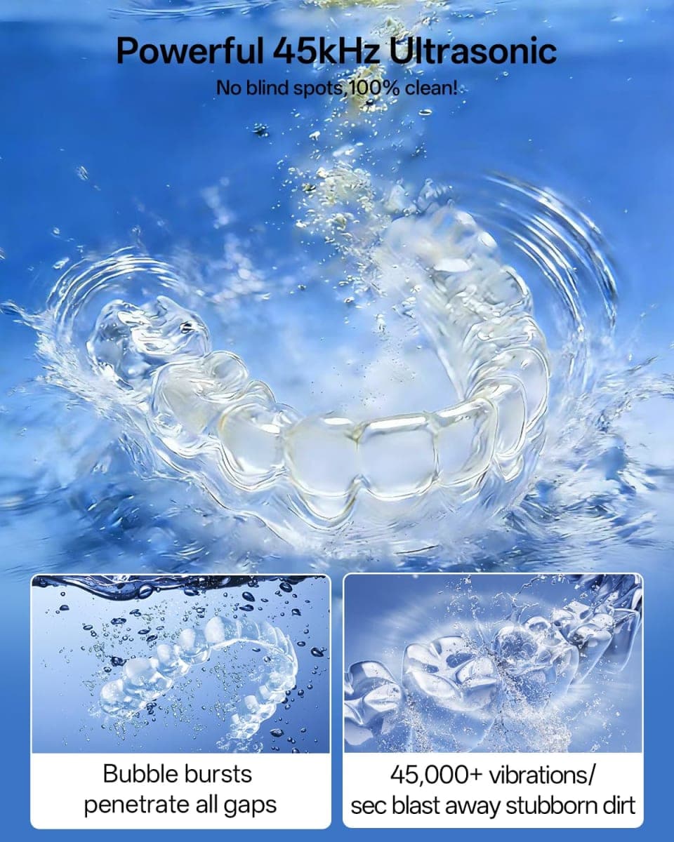 30W Ultrasonic Retainer Cleaner Machine,IPX7 Waterproof Dental Cleaning Pod, thumbnail 3