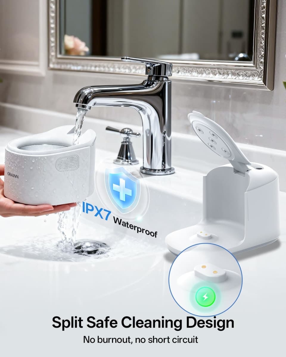 30W Ultrasonic Retainer Cleaner Machine,IPX7 Waterproof Dental Cleaning Pod, thumbnail 5