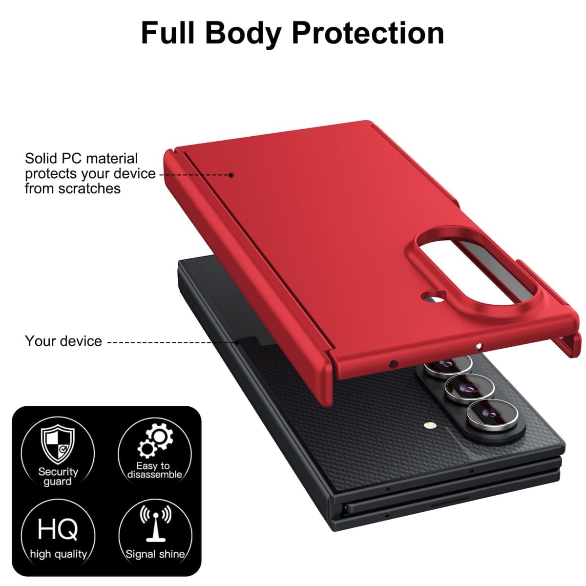 Foluu Slim Fit Case for Samsung Galaxy Z Trifold, Ultra Thin Matte PC with Non-Slip Grip Full Protection Protective Cover for Galaxy Z Trifold 5G 2026 (Red) thumbnail 3