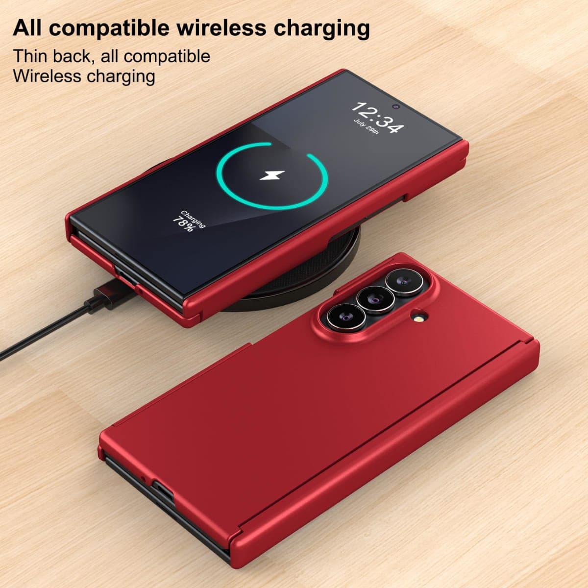 Foluu Slim Fit Case for Samsung Galaxy Z Trifold, Ultra Thin Matte PC with Non-Slip Grip Full Protection Protective Cover for Galaxy Z Trifold 5G 2026 (Red) thumbnail 5