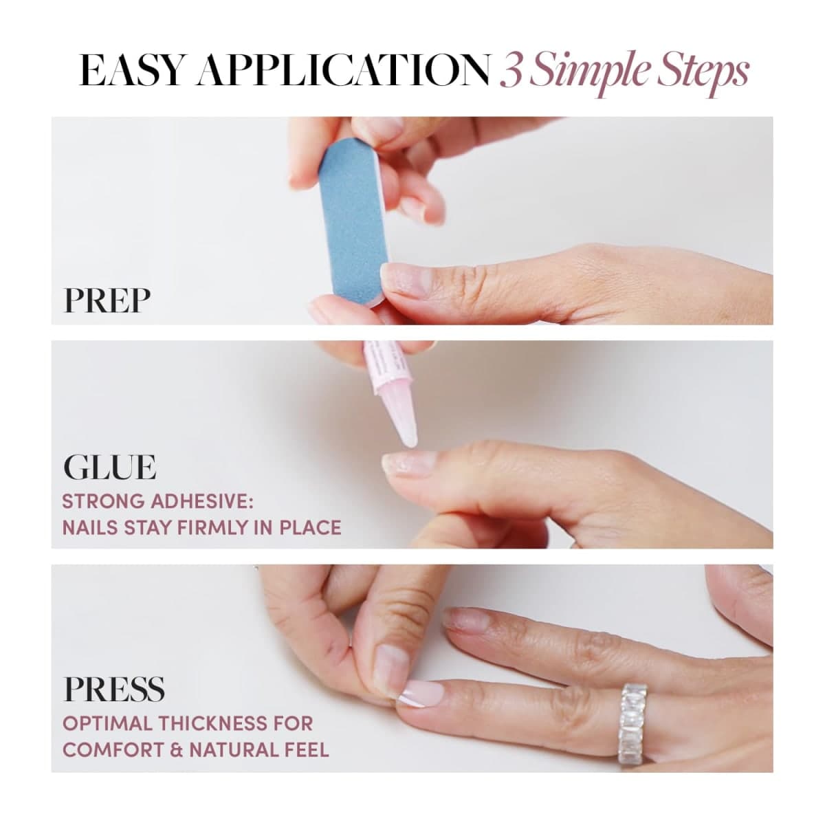 Glamnetic Press On Nails - Pearly Please | Super Short White French Tip Fake Nails, Extra Short Salon Quality French Manicure | 12 Sizes - 30 Nail Kit with Glue thumbnail 5