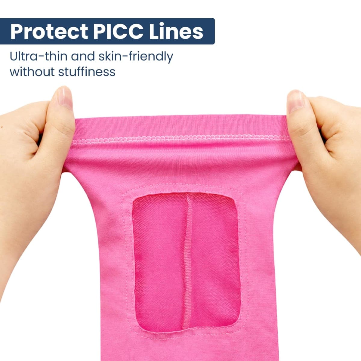PICC Line Cover with Mesh Window,Arm Sleeve for Upper or Lower Arm, Non-Slip Silicone Gasket, Comfortable IV & Cast Protector (L-Black) thumbnail 4