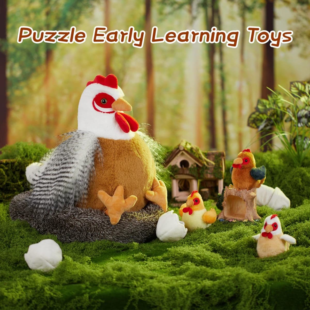 BENINY 8Pcs White Hen Plush thumbnail 5