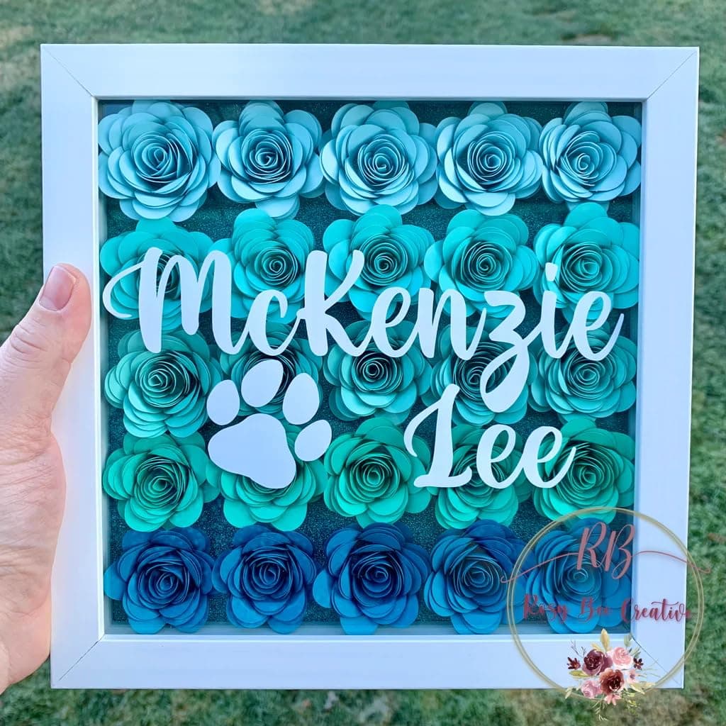 Mverse Blue Roses Artificial Flowers, Mini Paper Flower Crafts DIY Gift Decorations for Custom Shadow Box Frame, Graduation Cap, Cake Topper (18 Pieces, Blue) thumbnail 2