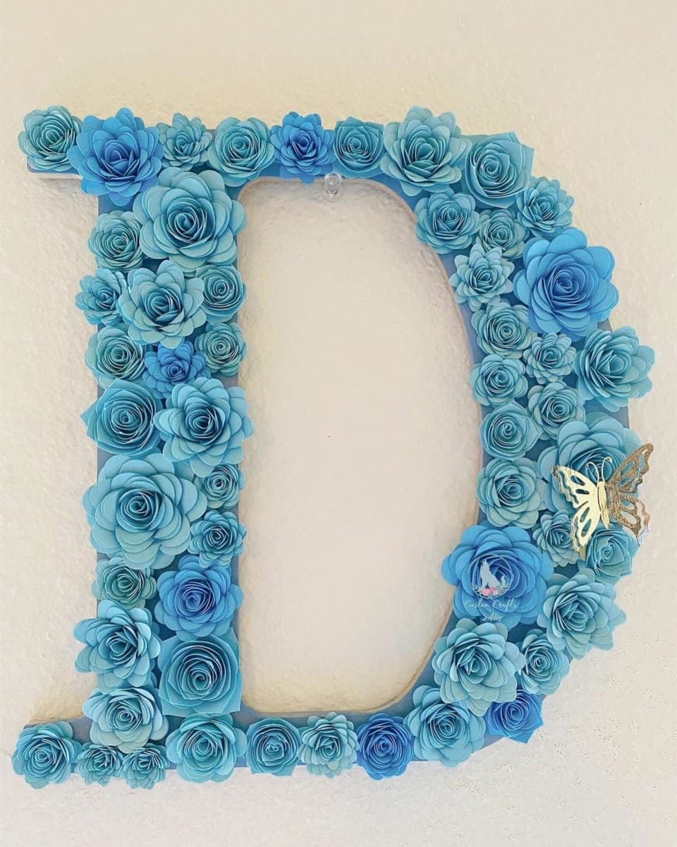 Mverse Blue Roses Artificial Flowers, Mini Paper Flower Crafts DIY Gift Decorations for Custom Shadow Box Frame, Graduation Cap, Cake Topper (18 Pieces, Blue) thumbnail 3