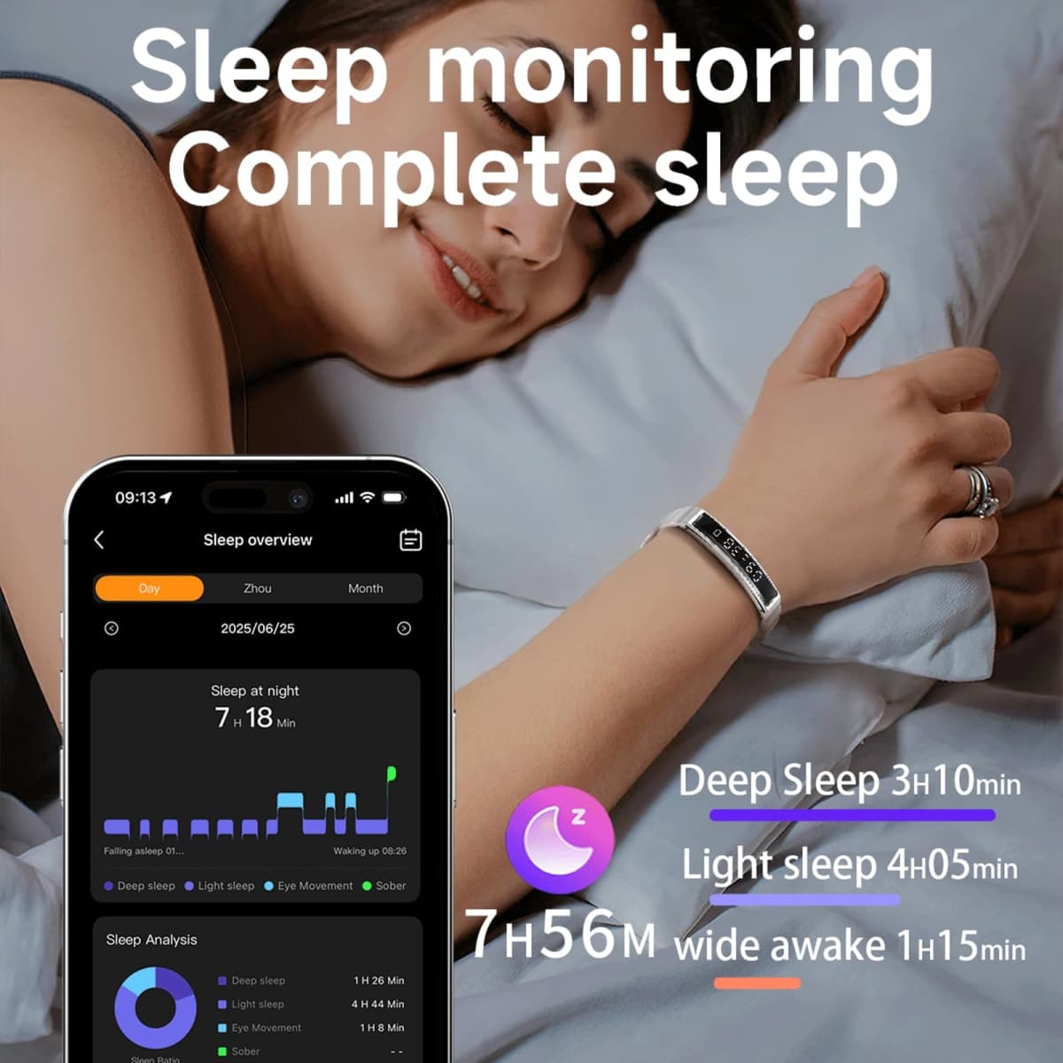 Yihou Fitness Tracker Fitness Watch with Heart Rate Monitor Step Counter Multiple Sport Modes Female Health Sleep Tracking Pressure Detection for Women for Android iOS Tarnish thumbnail 3