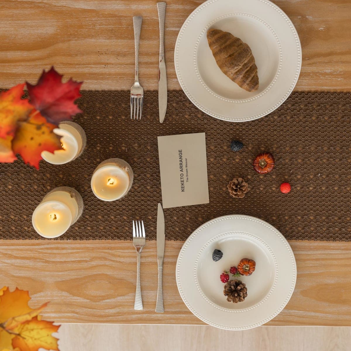 Keketo Boho Brown Table Runner Tan for Home Décor 12x48 Inches Farmhouse Macrame Burlap Jute Rustic Dining Kitchen Centerpiece Bohemian Decor French Country Baby Bridal Shower Decorations thumbnail 4