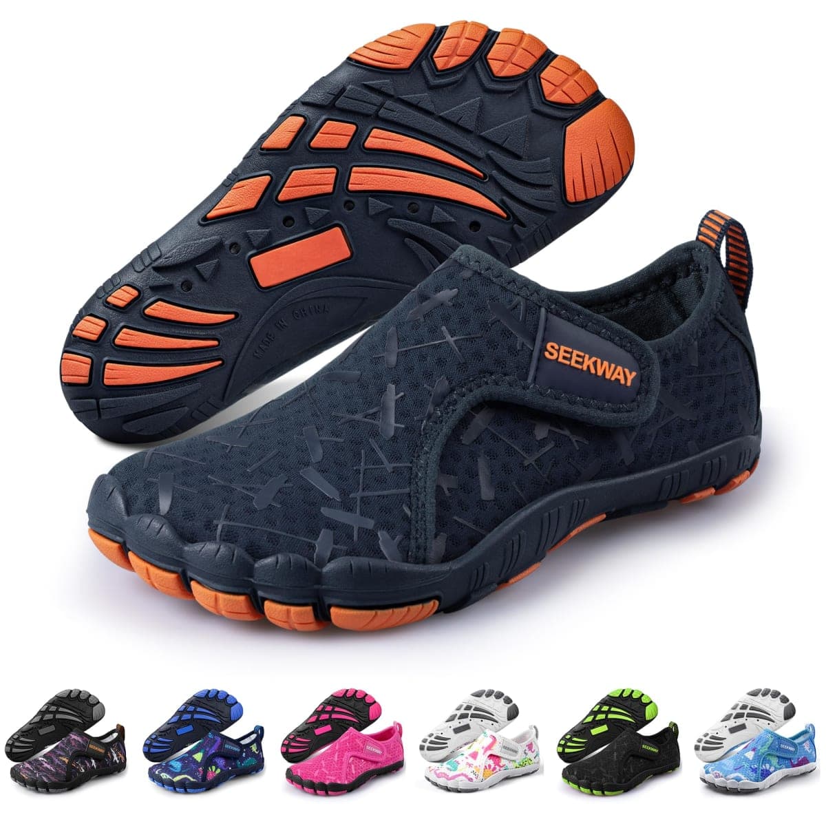 SEEKWAY Barefoot Water Shoes for Kids - Wide Toe Box and Quick-Dry Sand Shoes Toddler for Hiking Swim Beach Pool Kayak Sport Accessories, Camping Essentials Non-Slip for Boys Girls Sizes, 1a-101 Navy — image 1
