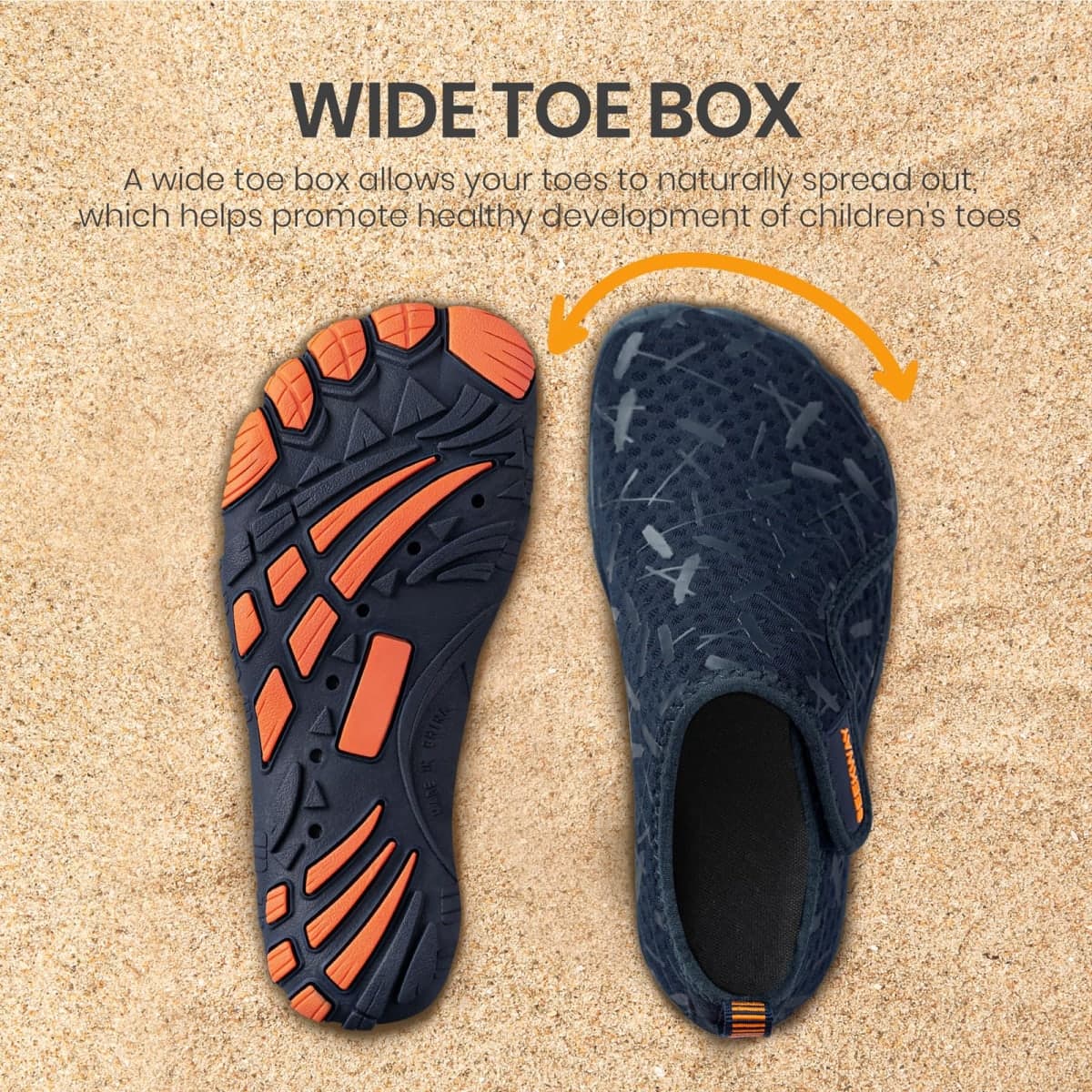SEEKWAY Barefoot Water Shoes for Kids - Wide Toe Box and Quick-Dry Sand Shoes Toddler for Hiking Swim Beach Pool Kayak Sport Accessories, Camping Essentials Non-Slip for Boys Girls Sizes, 1a-101 Navy thumbnail 2
