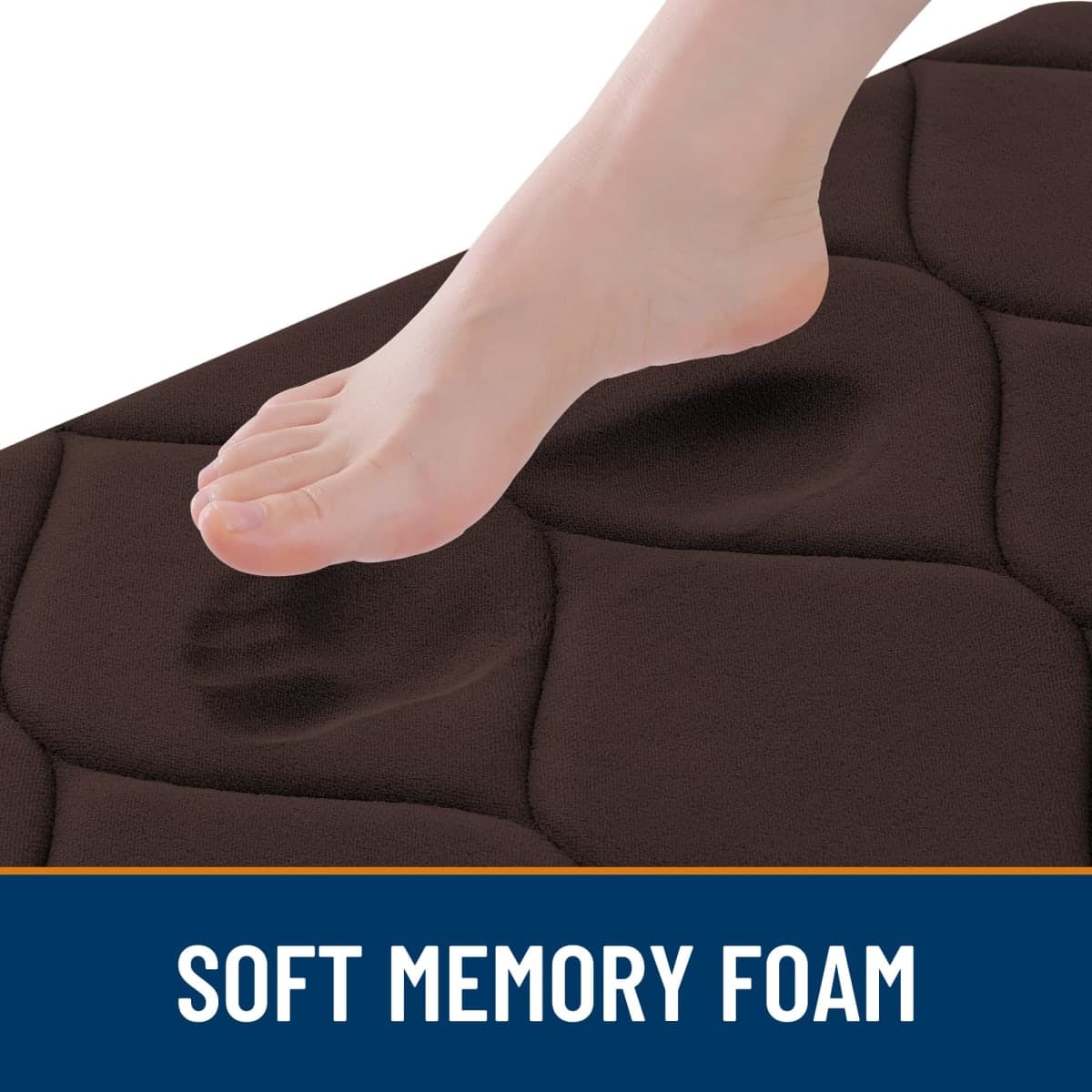 Smiry Memory Foam U-Shaped Toilet Mat 24"x20", Ultra Soft Non-Slip Bathroom Floor Mat, Water Absorbent & Machine Washable Commode Contour Rug for Toilet Home Decor, Brown thumbnail 2