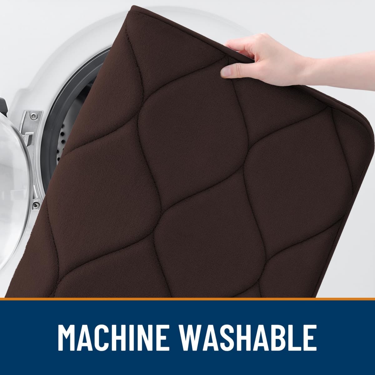 Smiry Memory Foam U-Shaped Toilet Mat 24"x20", Ultra Soft Non-Slip Bathroom Floor Mat, Water Absorbent & Machine Washable Commode Contour Rug for Toilet Home Decor, Brown thumbnail 5