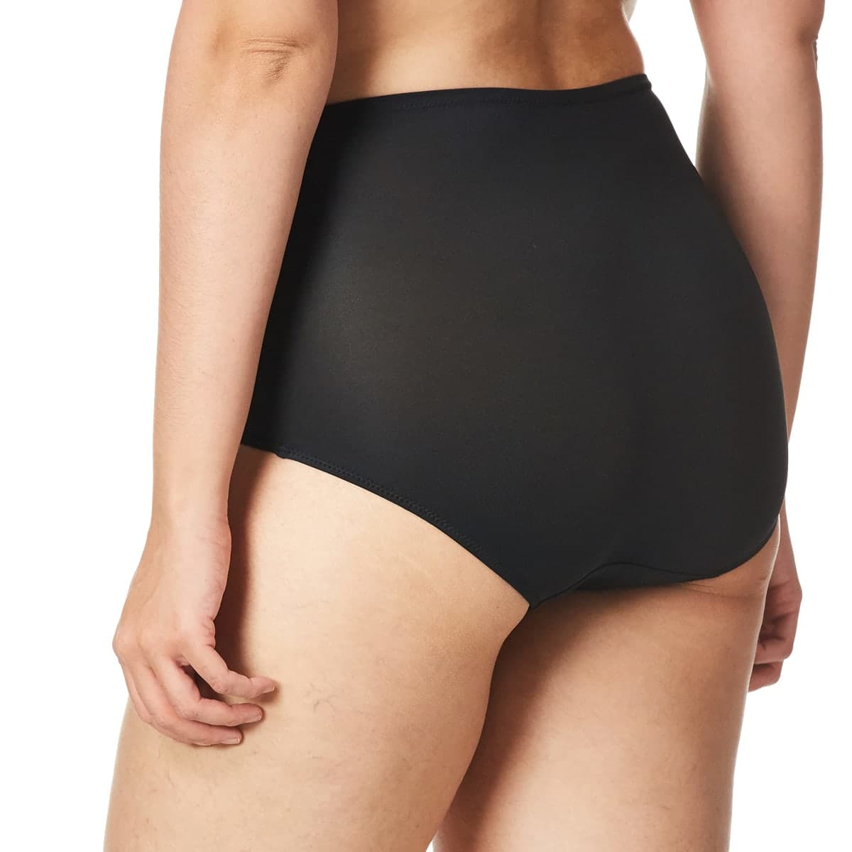 Warner's Women's No Pinching No Problems Dig-Free Comfort Waist with Lace Microfiber Brief Rs7401p, Rich Black, X-Large thumbnail 3