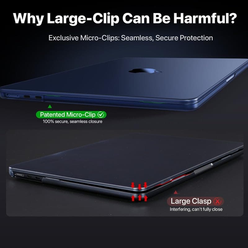 Soonjet Matte Case for MacBook Air 13/13.6-inch (M5/M4/M3/M2, 2026-2022 Models A3449 A3240 A3113 A2681), Lightweight | Scratch & Fingerprint Resistant | Closes Seamlessly | for Work, Travel & Study thumbnail 3