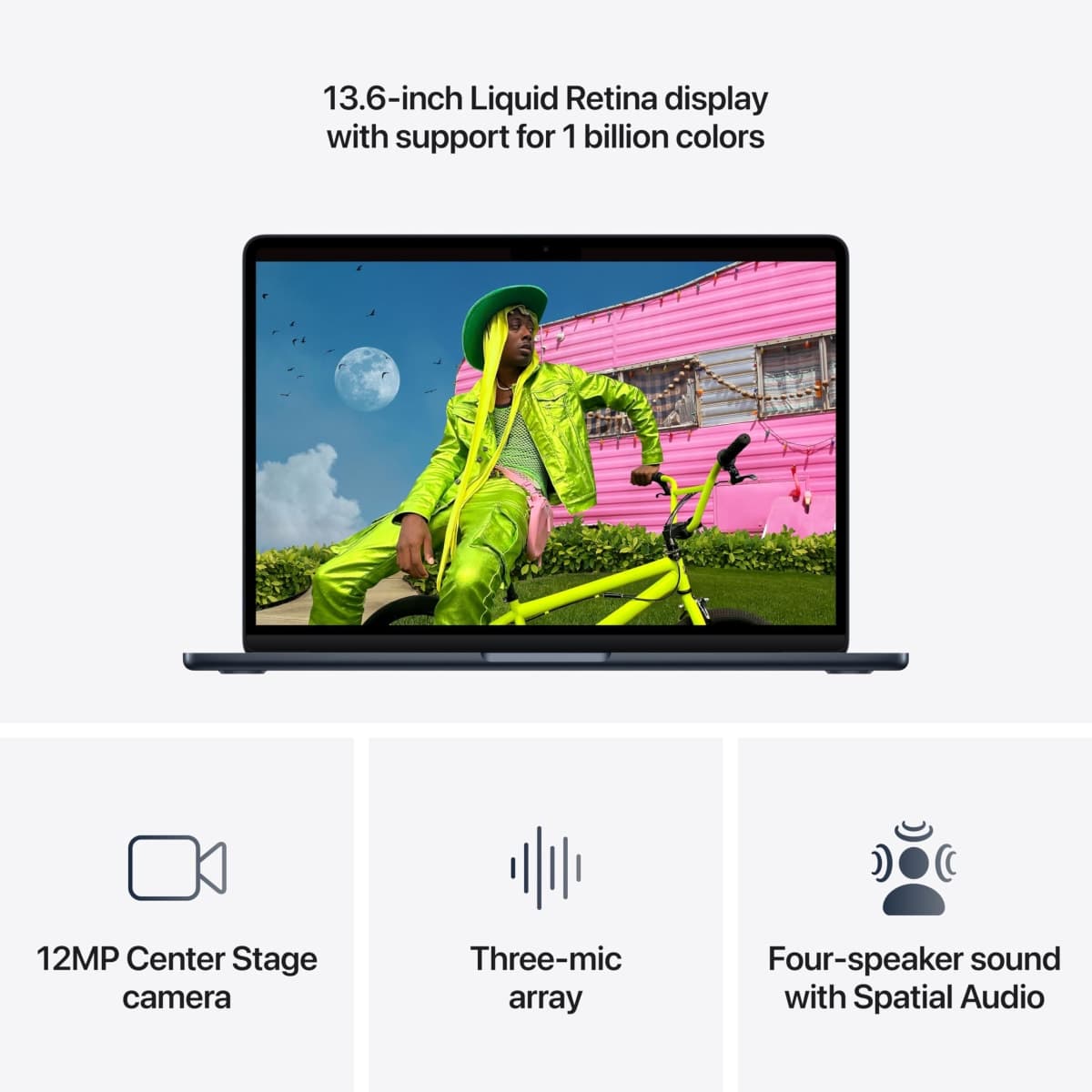Apple 2026 MacBook Air 13-inch Laptop with M5 chip (10-core CPU and 10-core GPU, 24GB Unified Memory, 1TB SSD Storage) - Midnight - English Keyboard thumbnail 5