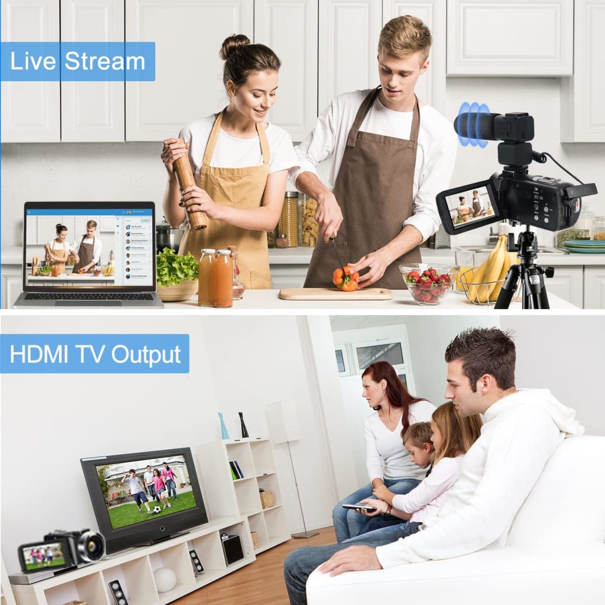4K Video Camera, Lovpo Camcorder 48MP Ultra HD Night Vision WiFi Vlogging Camera for YouTube 18X Zoom 3.0" Touch Screen Digital Camera with Microphone, Stabilizer, Lens Hood, Remote, 2 Batteries thumbnail 5