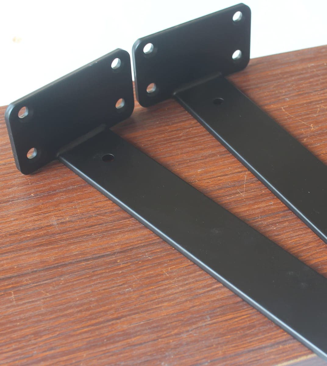 4 Pack - 11 inch Black Hidden L Shelf Bracket (1/5 Inch Thicked) Iron Shelf Brackets, Metal Shelf Bracket, Industrial Shelf Bracket, Modern Shelf Bracket, Metal L Brackets for Shelves Support thumbnail 3