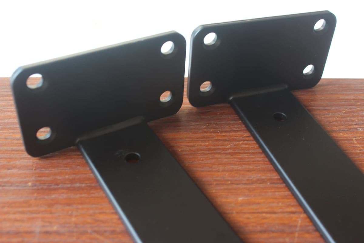 4 Pack - 11 inch Black Hidden L Shelf Bracket (1/5 Inch Thicked) Iron Shelf Brackets, Metal Shelf Bracket, Industrial Shelf Bracket, Modern Shelf Bracket, Metal L Brackets for Shelves Support thumbnail 4