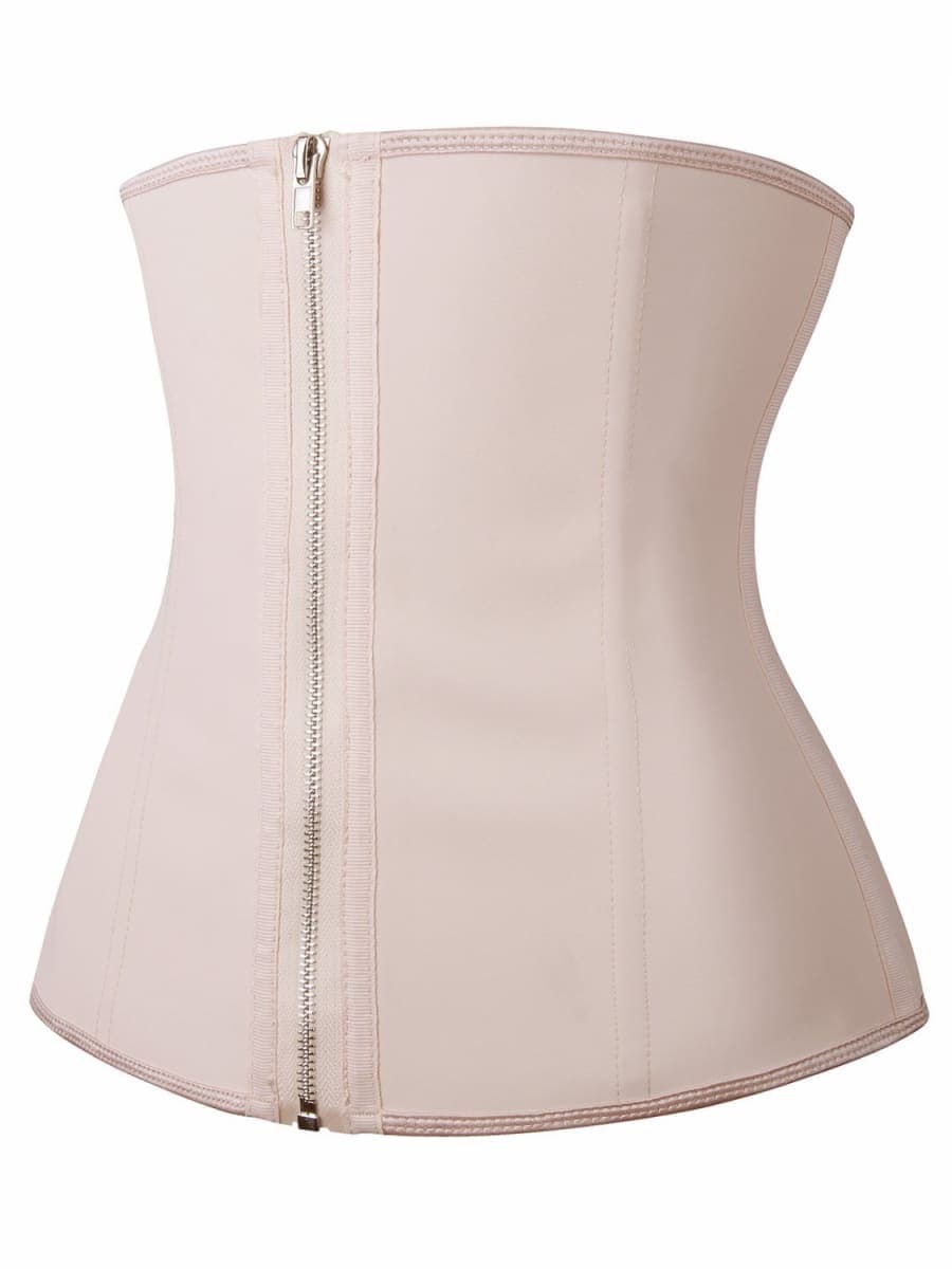 YIANNA Women Zip&Hook Latex Waist Training Corsets/Cincher Sport Girdle Underbust Hourglass Body Shaper, YA2219-Black-M thumbnail 2