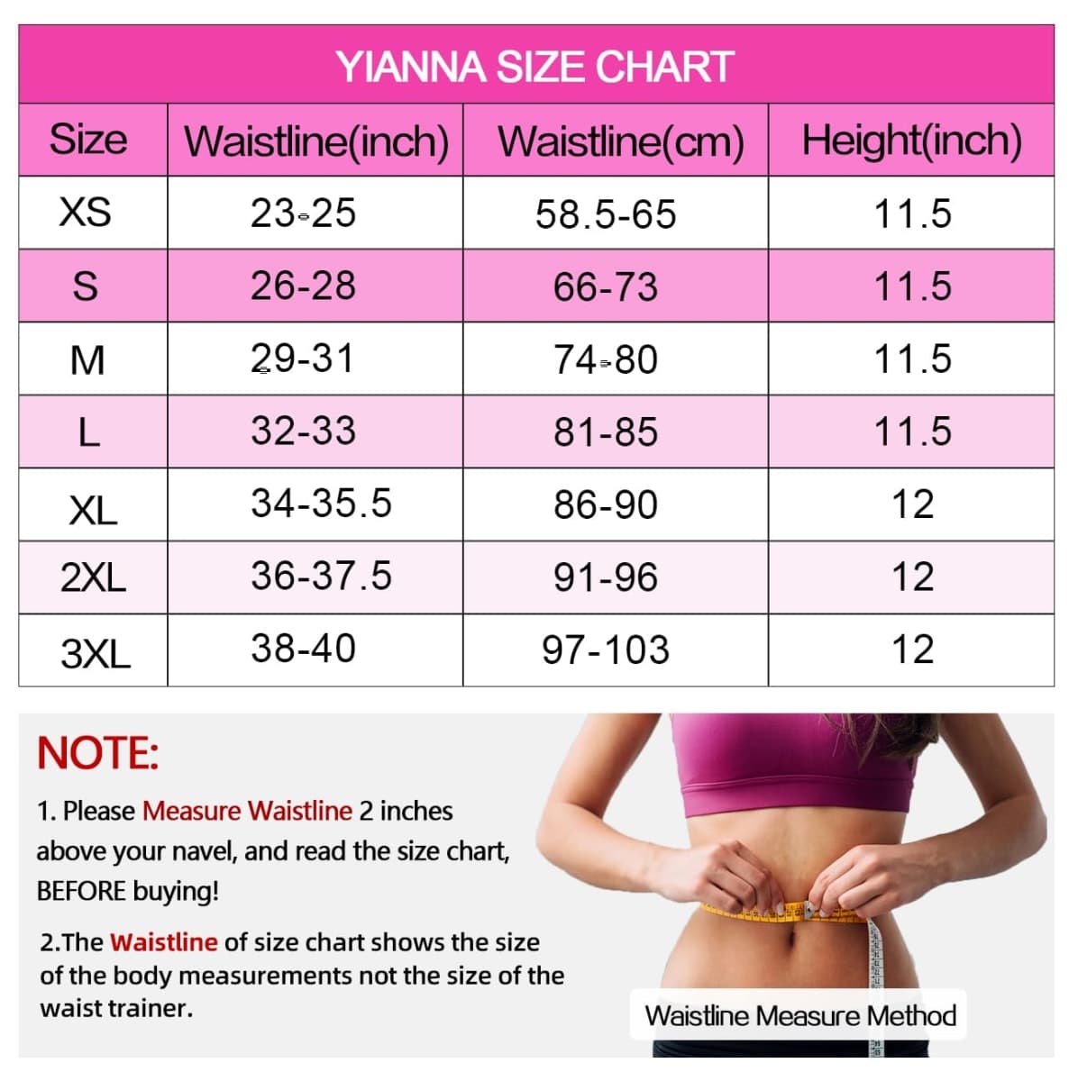 YIANNA Women Zip&Hook Latex Waist Training Corsets/Cincher Sport Girdle Underbust Hourglass Body Shaper, YA2219-Black-M thumbnail 5