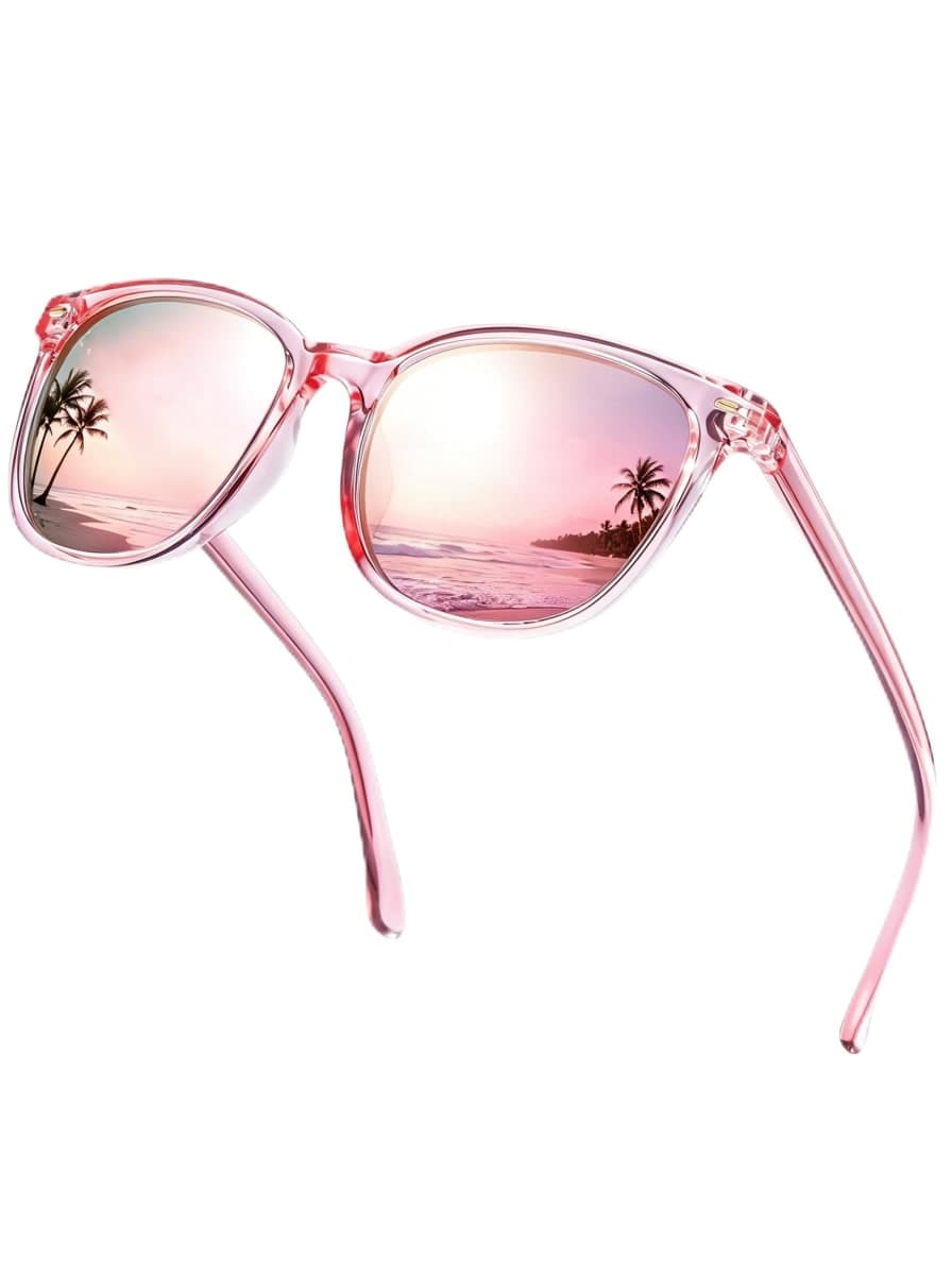 IGnaef Trendy Polarized Sunglasses for Women, Square Mirrored Shades with UV Protection Anti Glare Sun Glasses CIF1851 — image 1