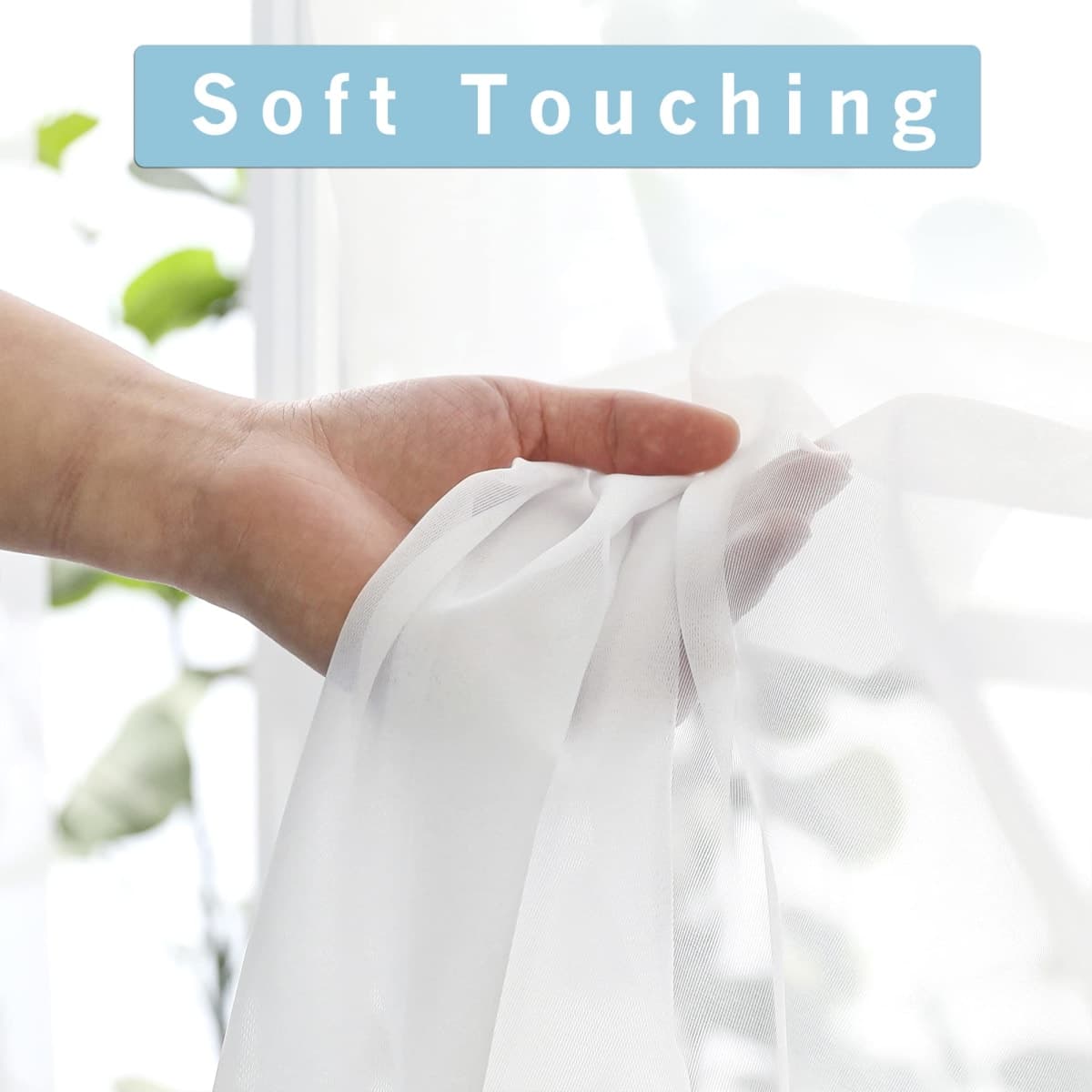 OWENIE White Short Sheer Curtains 24 Inches Long 2 Panels Set for Kitchen Window, Rod Pocket Light Filtering Sheer Tier Curtains for Small Laundry Room, RV, Camper Travel Trailers, 42 W x 24 L thumbnail 3