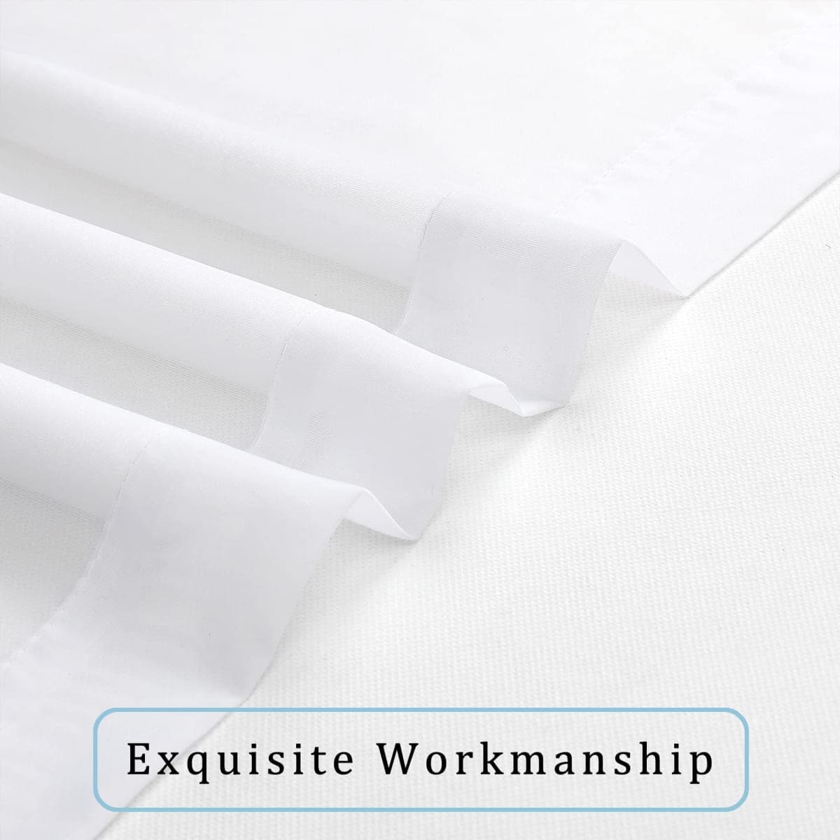 OWENIE White Short Sheer Curtains 24 Inches Long 2 Panels Set for Kitchen Window, Rod Pocket Light Filtering Sheer Tier Curtains for Small Laundry Room, RV, Camper Travel Trailers, 42 W x 24 L thumbnail 5
