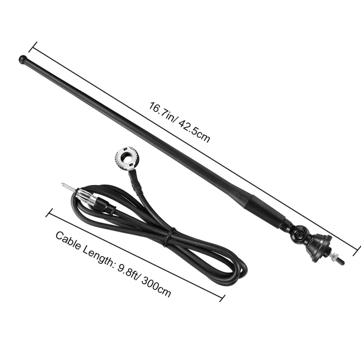 Eightwood Marine Boat Radio Antenna 16 Inch Rubber Duck Flexible Mast FM AM Stereo Antennae for Boat Car RV Motorhome ATV UTV Tractor Motorcycle Yacht thumbnail 4
