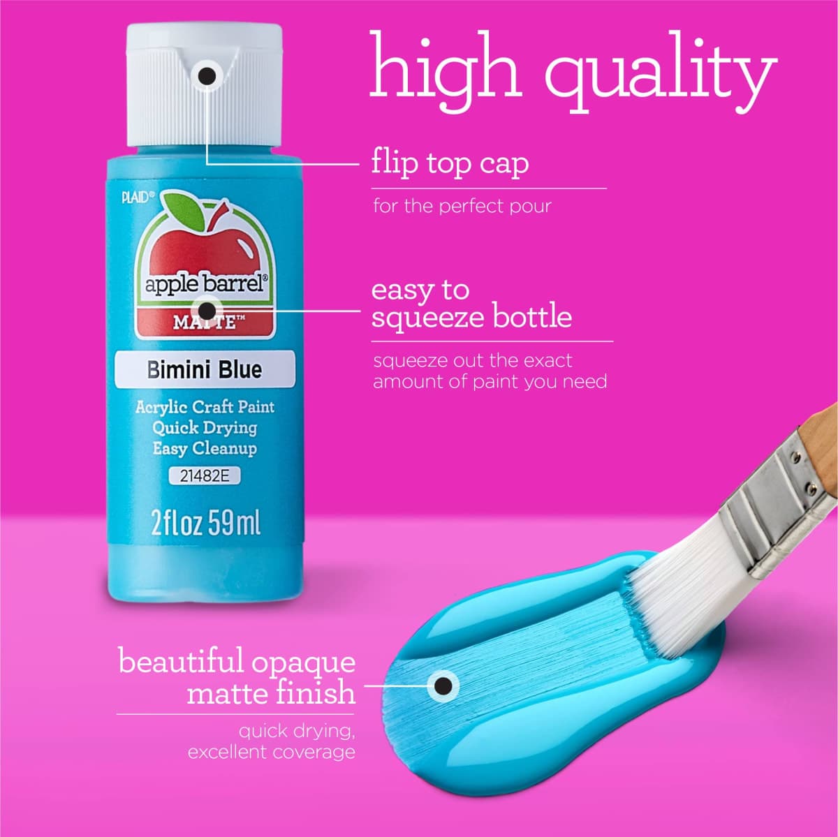 Apple Barrel Acrylic Paint in Assorted Colors (2 oz), 20251, Pink Parfait thumbnail 5