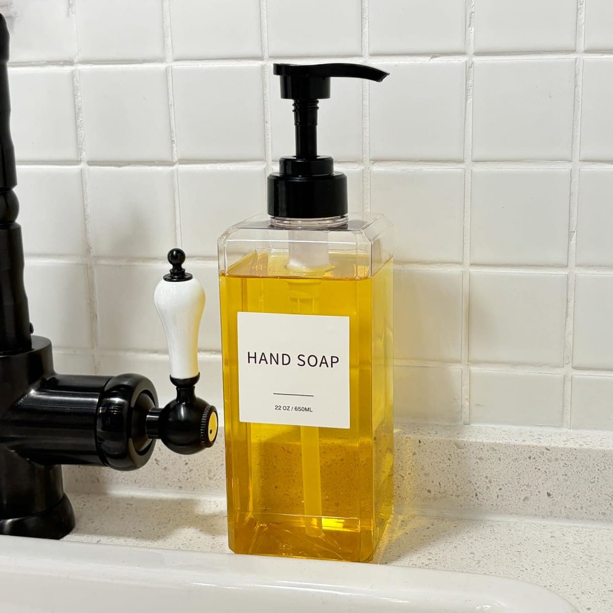 Clear Soap Dispenser with Waterproof Labels, Thickened Plastic Hand Soap Dispenser for Bathroom, Kitchen Dish Washing Liquid Bottles, Shampoo and Conditioner Bottles with Funnel (22oz 2Pack Clear) thumbnail 5