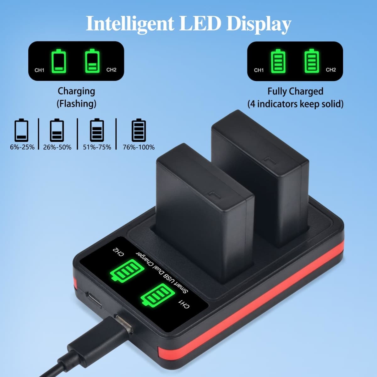 DMW-BLG10PP, Pickle Power DMW-BLG10 DMWBLG10PP DMW-BLE9 Battery and Charger for Panasonic Lumix DMC-GX7 DC-GX9 DMC-GX85 DMC-GF5 DMC-GF6 DMC-GF3 DC-ZS80 DMC-ZS60 DMC-LX100 DC-ZS200 DC-ZS70 DMC-GX80 thumbnail 4