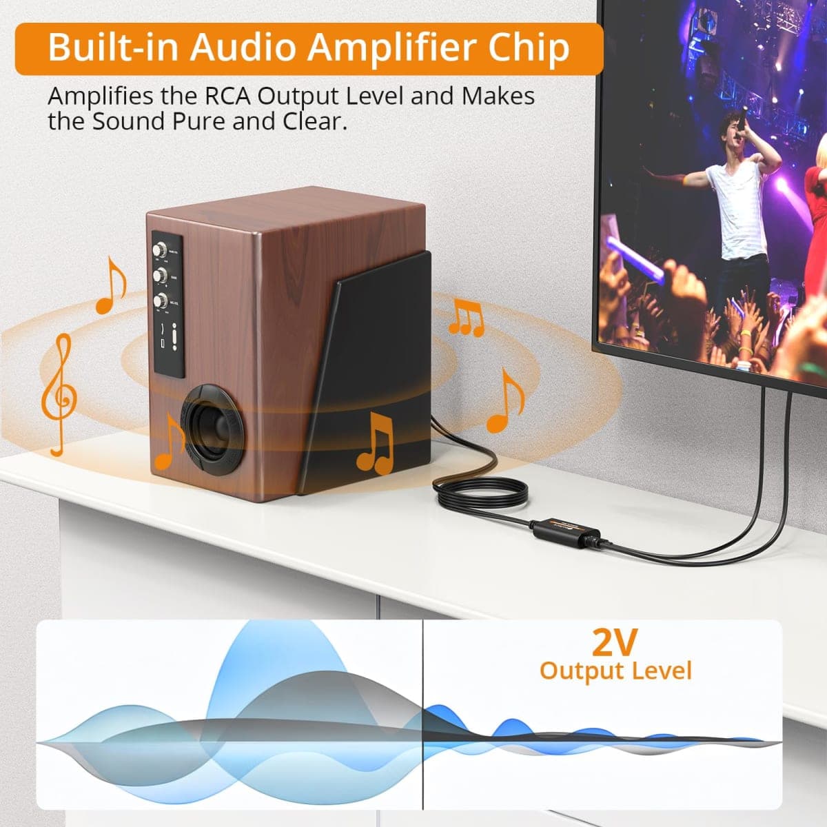 Neoteck 192kHz DAC Converter 5.9ft/1.8m Optical to RCA Cable SPDIF to RCA Digital to Analog Converter with Built-in Audio Amplifier Chipset for HDTVs Set-Top Boxes DVD/Blu-Ray Players-Male Output thumbnail 3