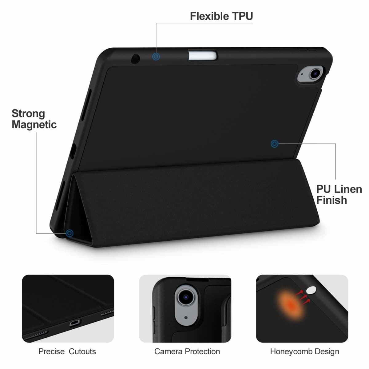 Akkerds Compatible with iPad Air 11 Inch Case 8th/7th/6th Generation (M4/M3/M2) 2026/2025/2024, for iPad Air 5th/4th Generation Case 10.9 Inch 2022/2020 with Pencil Holder[Auto Sleep/Wake], Pink thumbnail 3