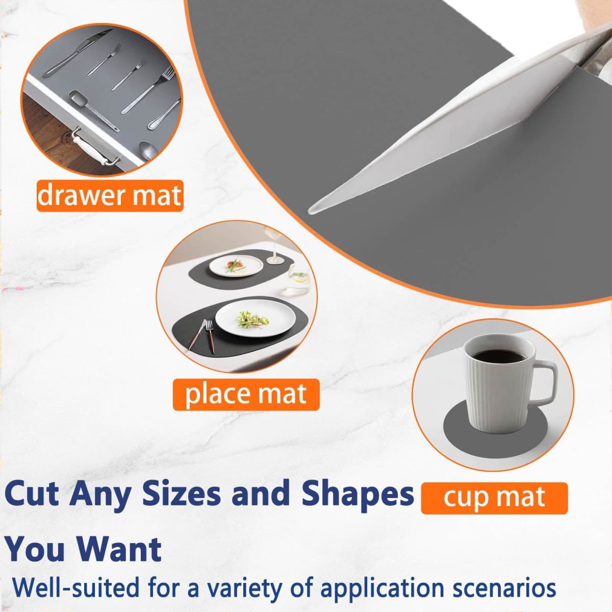35.4''x23.6''(90cmx60cm) Extra Large Silicone Mat for Kitchen Counter, Heat Resistant Countertop Protector, Non-Slip Waterproof Kitchen Island Mat, Easy to Clean, Semitransparent thumbnail 5