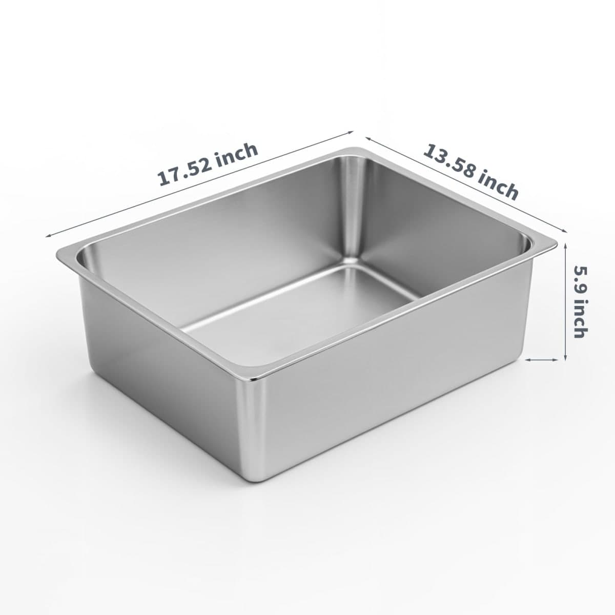Kirecoo Stainless Steel Cat Litter Box - Metal High Sided Cat Pan, Large Stainless Steel Box, Indoor Litter Tray, Non Stick, No Smell, Easy to Clean, Pet Toilet Supplies for Kitten, Kitty, Rabbit thumbnail 2