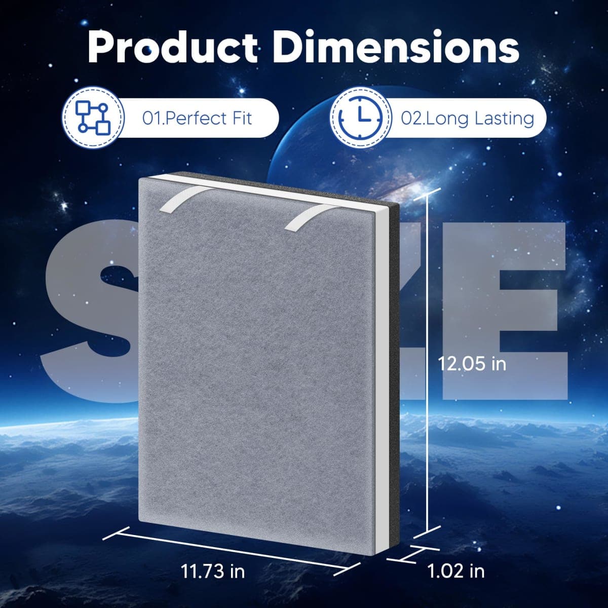 Vital 100 Replacement Filter for LEVOIT Vital 100 Air Purifier, 3-in-1 H13 True HEPA and High-Efficiency Activated Carbon Filters Set, Part # Vital 100-RF, 2 Pack thumbnail 5