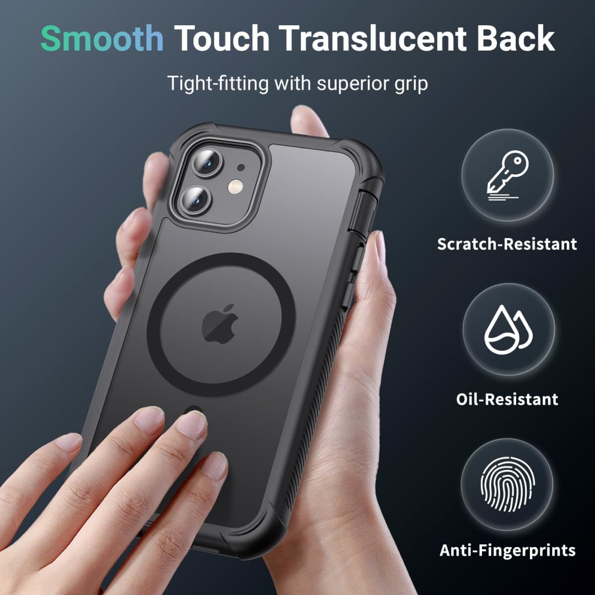 jaroco for iPhone 12/12 Pro case, [Compatible with MagSafe][Military Grade Drop Protection][Heavy Duty Protection][Non-Slip][Shockproof] with 2-Layer Durable Bumper Phone Case 6.1''-Black thumbnail 5