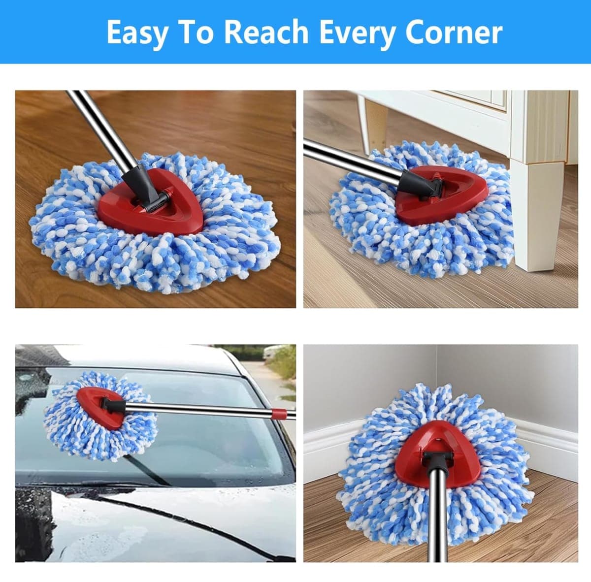 [ 5 Pack ] Mop Replace Heads for O-Ceda RinseClean(2 Tank System ONLY),Spin Mop Replacement Head Easy Cleaning Microfiber Replacement Machine Washable thumbnail 4