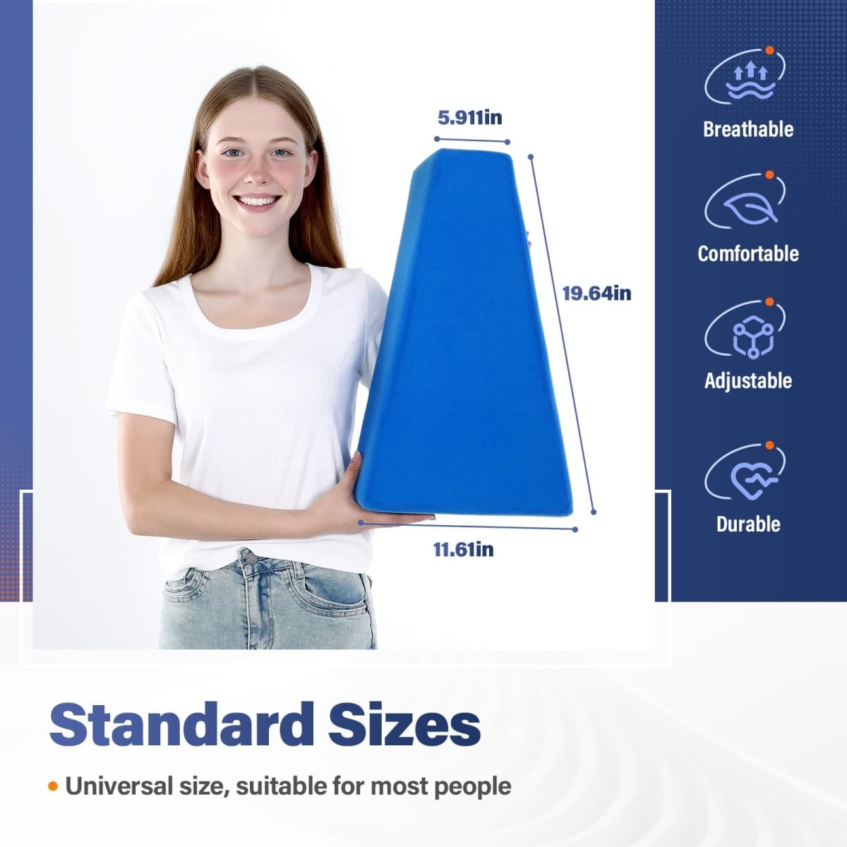 Eizome Hip Abduction Pillow- Pillow for Hip Replacement Surgery for Leg Support and Prevention of Dislocation - Suitable for The Elderly, Disabled, and postoperative Patients thumbnail 5