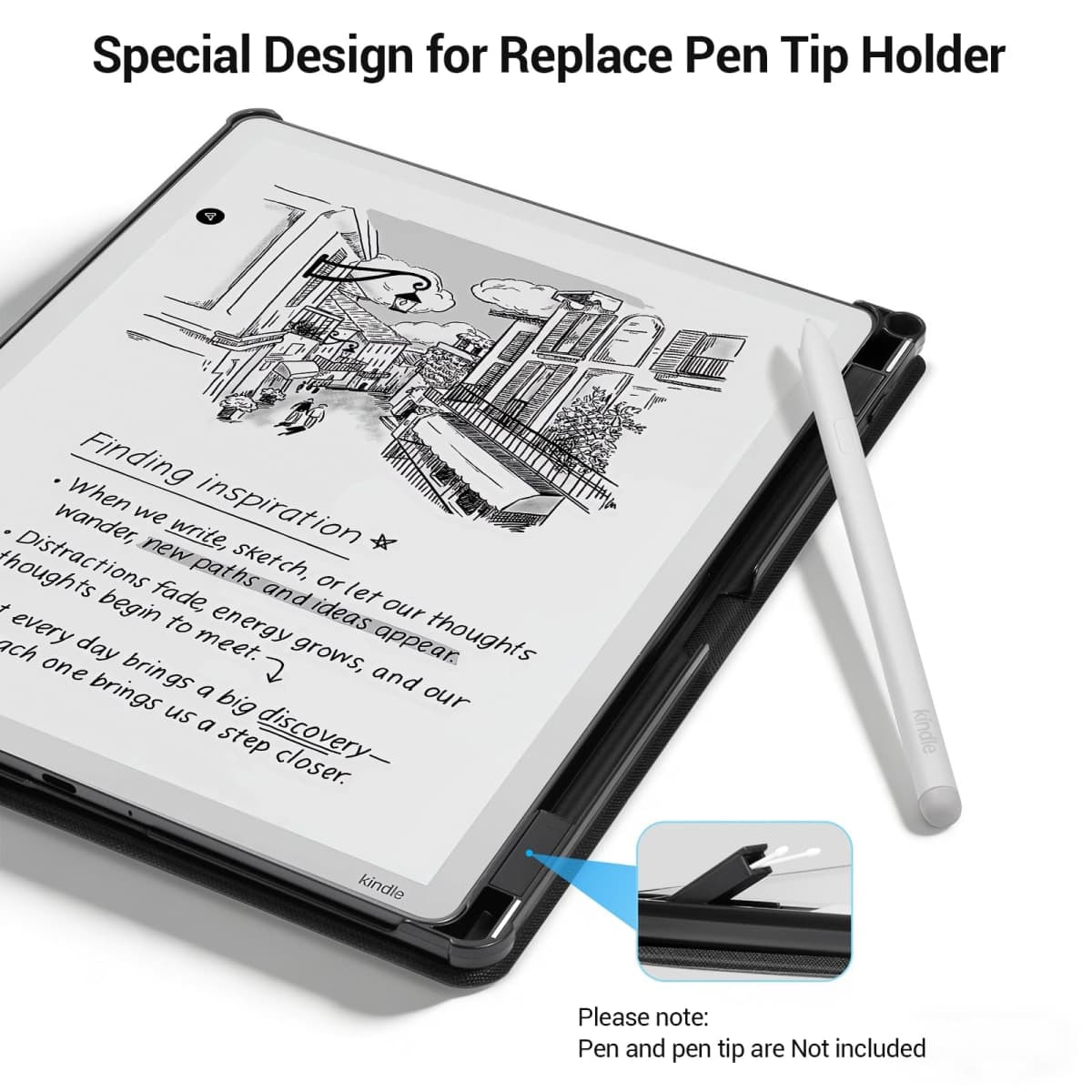 CoBak Case for 11" Kindle Scribe 3rd Generation 2025, Kindle Scribe Colorsoft - All New PU Leather Cover with Auto Sleep Wake, Pen Holder for Scribe 11" 2025 Released thumbnail 4