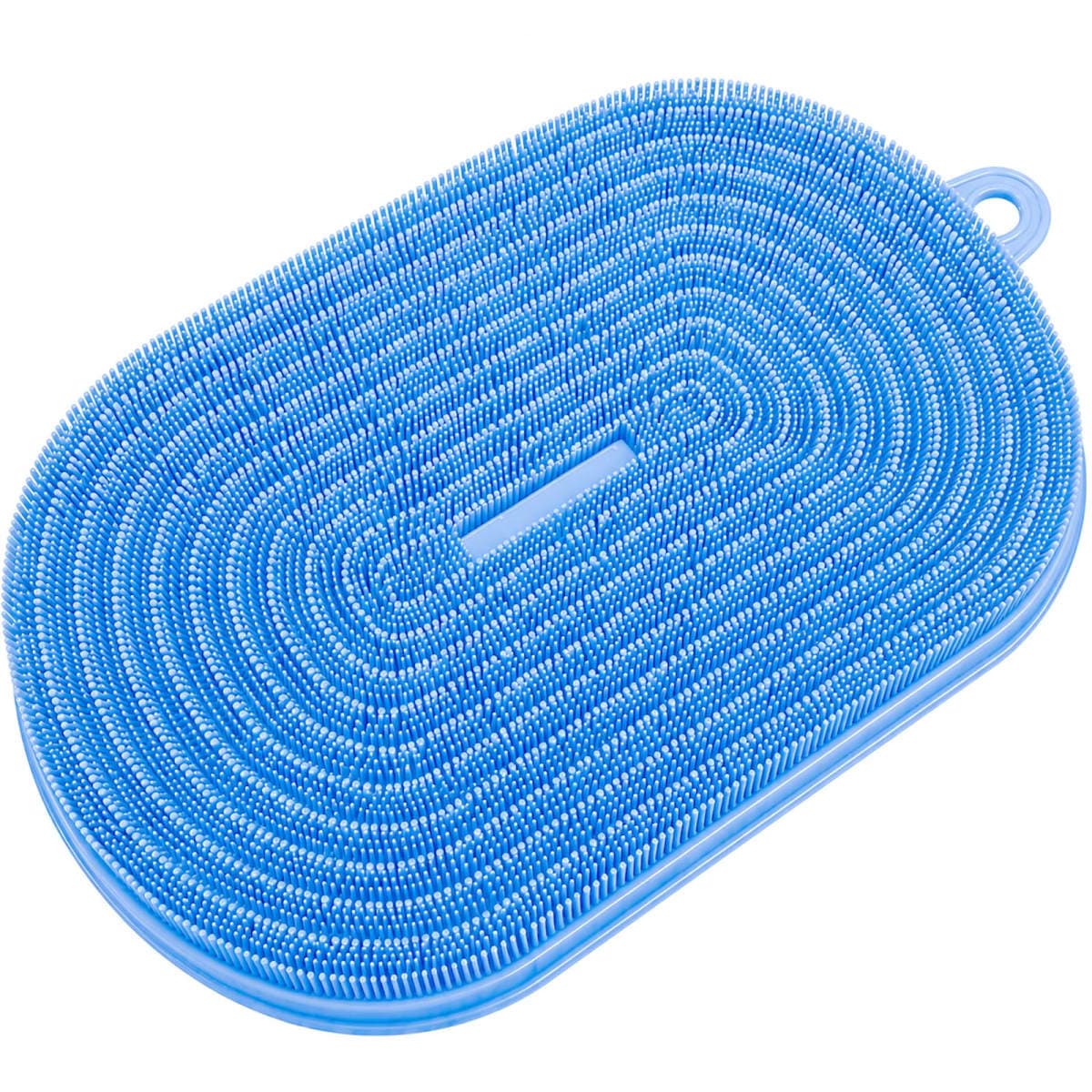 Shower Foot and Back Scrubber Mat - 21.3" Silicone Foot Massager ,Strong Suction Cups Non-Slip, Hands-Free Dead Skin Remover & Exfoliator for Elderly & Pregnant Women, No Bending Required (blue)